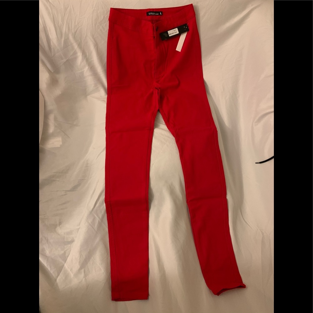 Red leggings